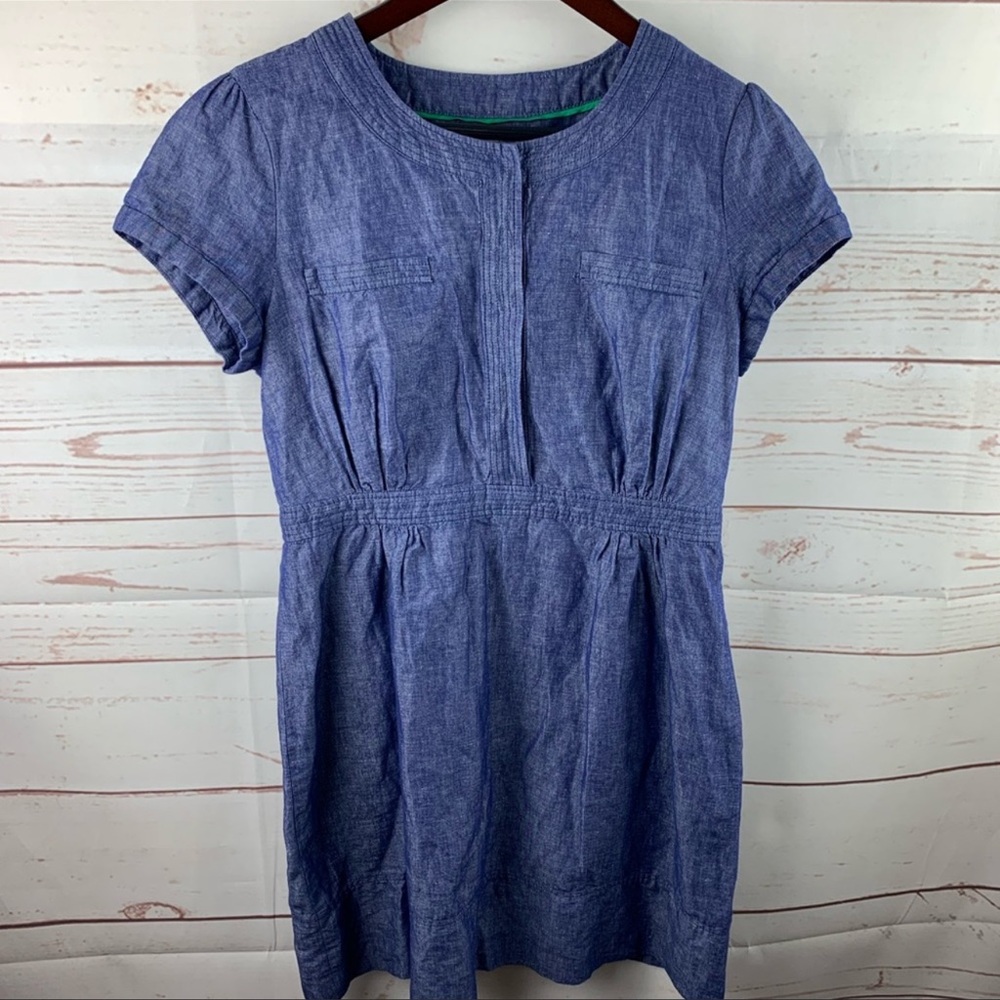 Boden | Weekender Blue Chambray Short Sleeve Dress